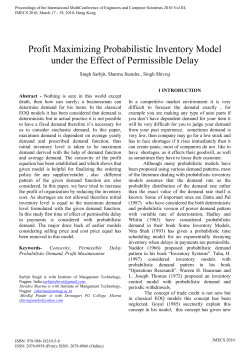 Profit Maximizing Probabilistic Inventory Model under the