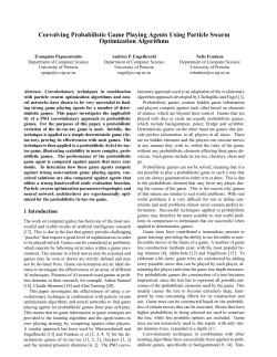 Coevolving Probabilistic Game Playing Agents Using Particle