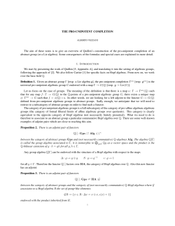 THE PRO-UNIPOTENT COMPLETION The aim of these notes is to