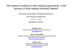 The impact of setting on wine tasting experiments