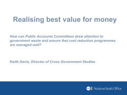 Realising best value for money