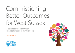 Commissioning strategy - West Sussex County Council