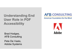 Achieving Accessibility with PDF Using Acrobat 8