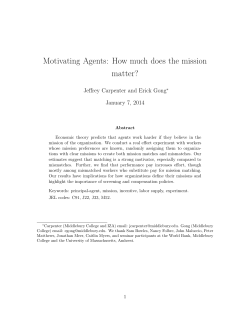 Motivating Agents: How much does the mission matter?