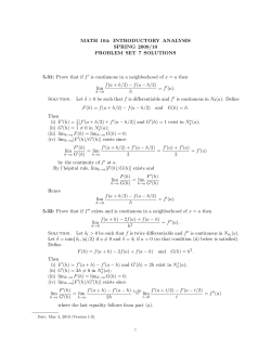 MATH 104: INTRODUCTORY ANALYSIS SPRING