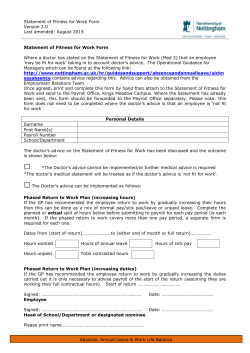 Statement of Fitness for Work Form
