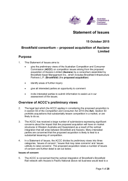proposed acquisition of Asciano Limited