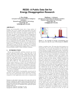 REDD: A Public Data Set for Energy Disaggregation Research