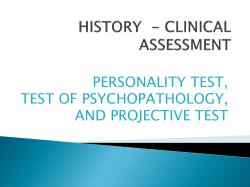 HISTORY - CLINICAL ASSESSMENT