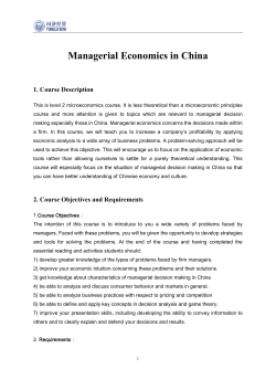 Managerial Economics in China