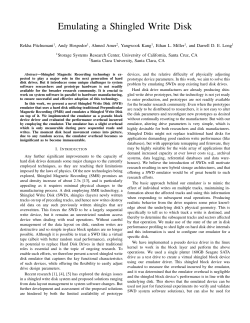 Emulating a Shingled Write Disk - Storage Systems Research Center