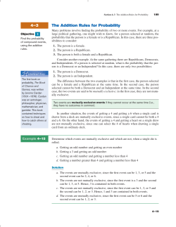 4&ndash;3 The Addition Rules for Probability