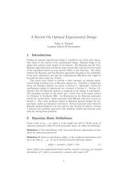 A Review On Optimal Experimental Design