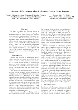 Notions of Correctness when Evaluating Protein Name Taggers