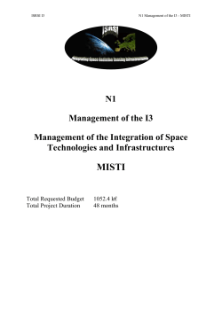 Activity N1 &ndash; Management of the I3