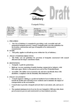 Footpath Policy - City of Salisbury
