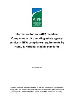Information for non-AIPP members: Companies in UK operating