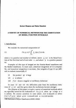 Robert Piessens and Maria Branders A SURVEY OF NUMERICAL