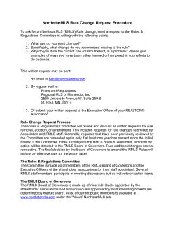 NorthstarMLS Rule Change Request Procedure