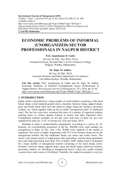 economic problems of informal (unorganized)