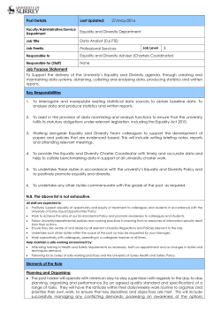 Job Description - University of Surrey Job Opportunities