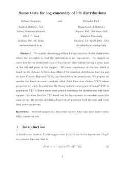 Some tests for log-concavity of life distributions 1 Introduction