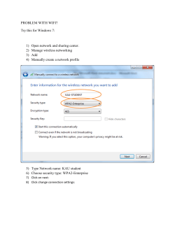 PROBLEM WITH WIFI? Try this for Windows 7: 1) Open network and