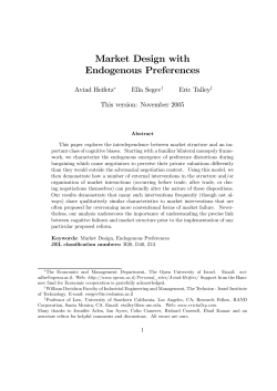 Market Design with Endogenous Preferences