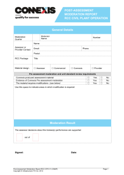 RCC Post-assessment moderation for Civil Plant Operators