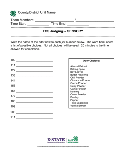 Local Sensory Judging Experience - Kansas 4