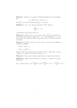 Theorem 1. Suppose f n is a sequence of function defined on set A