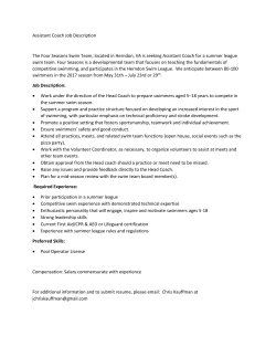 Assistant Coach Job Description The Four Seasons Swim Team