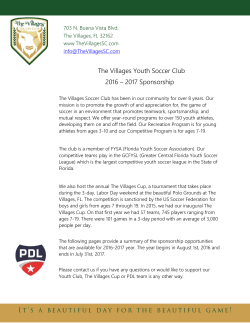 The Villages Youth Soccer Club 2016 &ndash; 2017 Sponsorship