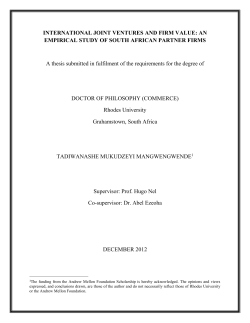 INTERNATIONAL JOINT VENTURES AND FIRM VALUE: AN