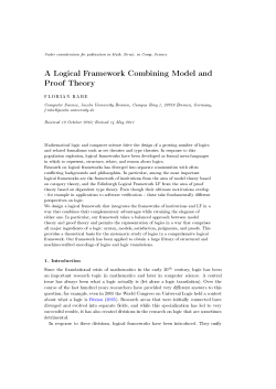 A Logical Framework Combining Model and Proof Theory