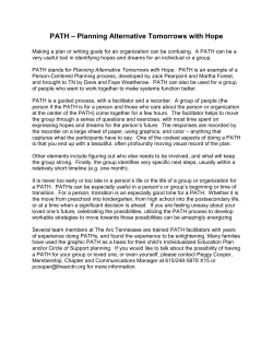 PATH &ndash; Planning Alternative Tomorrows with Hope