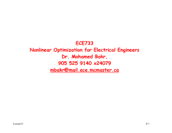 ECE733 Nonlinear Optimization for Electrical Engineers Dr