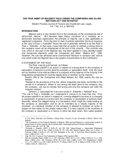 the true ambit of majority rule under the companies act