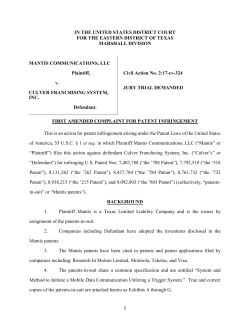 Mantis` first amended complaint