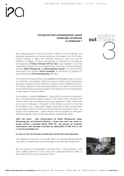 positions out of space - i2a - Istituto internazionale di architettura