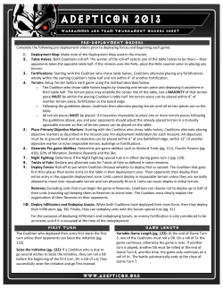 PRE-DEPLOYMENT ORDERS FIRST TURN GAME LENGTH