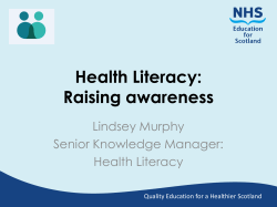 Health Literacy: Raising Awareness ppt