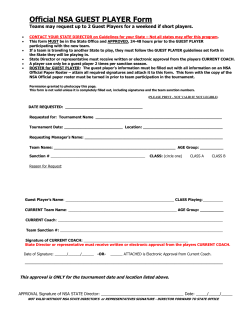 Official NSA GUEST PLAYER Form