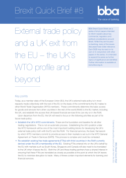 External trade policy and a UK exit from the EU &ndash; the UK`s WTO