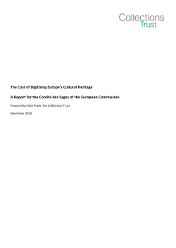 The Cost of Digitising Europe`s Cultural Heritage A Report
