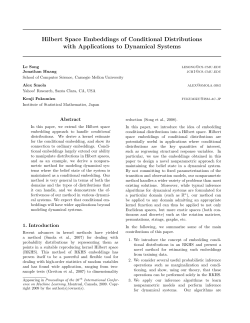 Hilbert Space Embeddings of Conditional