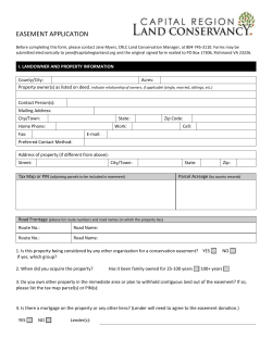 CRLC Easement Application - Capital Region Land Conservancy
