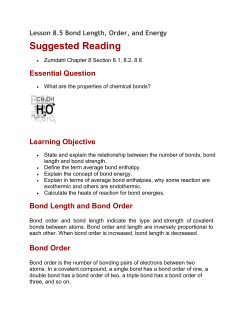 Lesson 8.5 Bond order and length