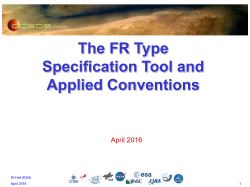 FR Specification Tool Changes