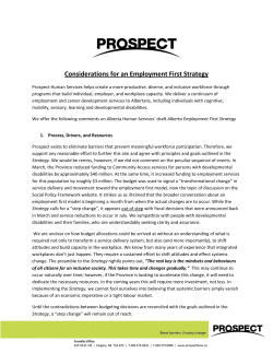 Considerations for an Employment First Strategy